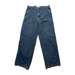 Vintage Y2K‎ Timberland Jeans Mens 38 Baggy Wide Leg Embroidered Hip Hop